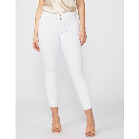 PAIGE Flaunt Denim Bombshell Ankle Blanchette Curvy White Jeans Size 24 NWOT - Picture 1 of 11